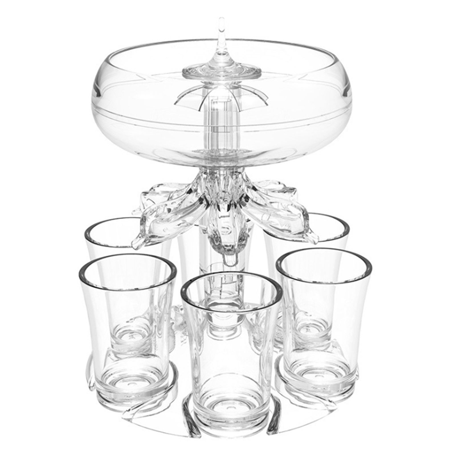 Beverage Dispenser Transparent 6 Shots Liquid Cocktail Dispenser Cup Holder