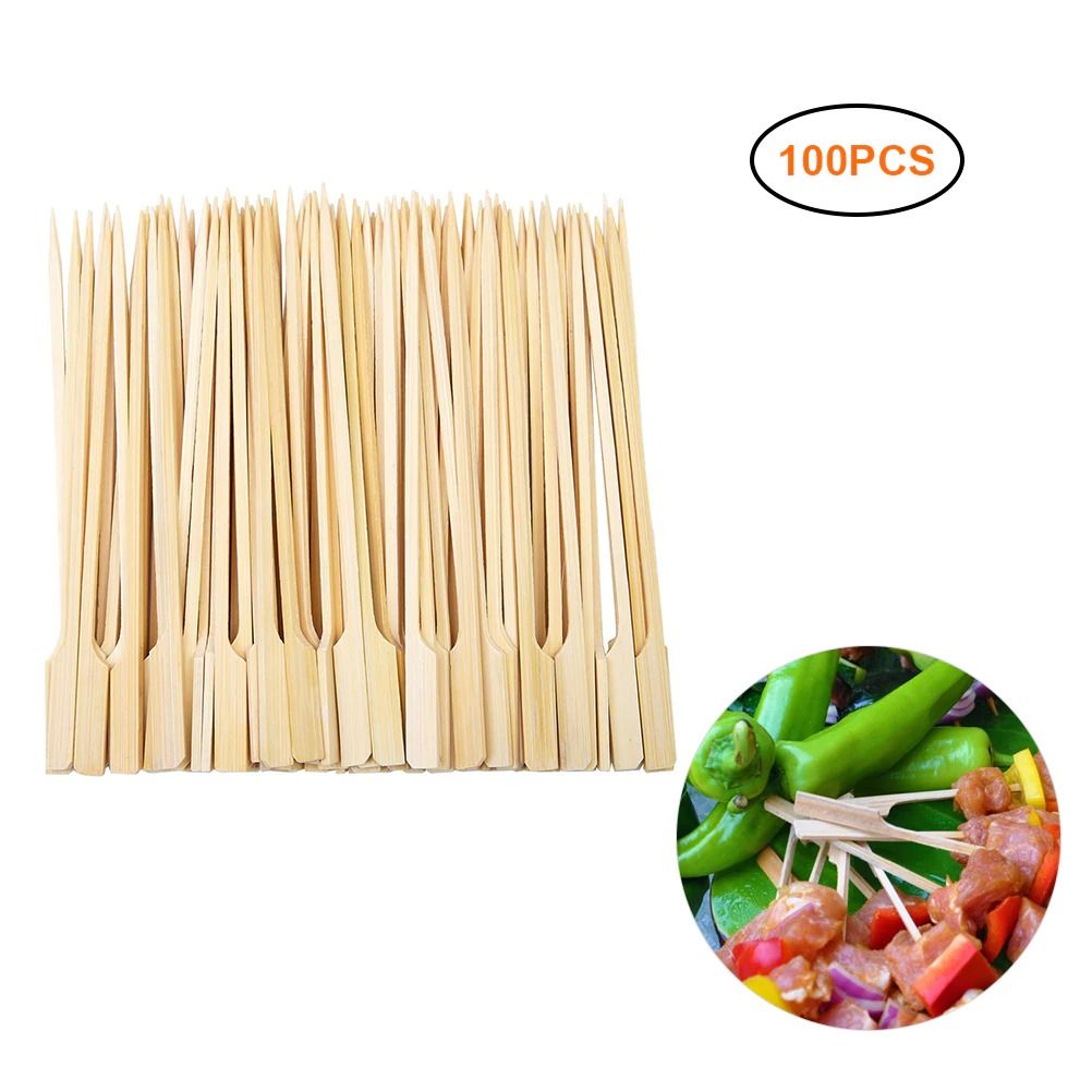 50PCS Disposable Wood Sticks Barbecue Tools Natural BBQ Bamboo Skewers For Shish Kabob Grill Fruit - kitchen accessories - Pitha Maker