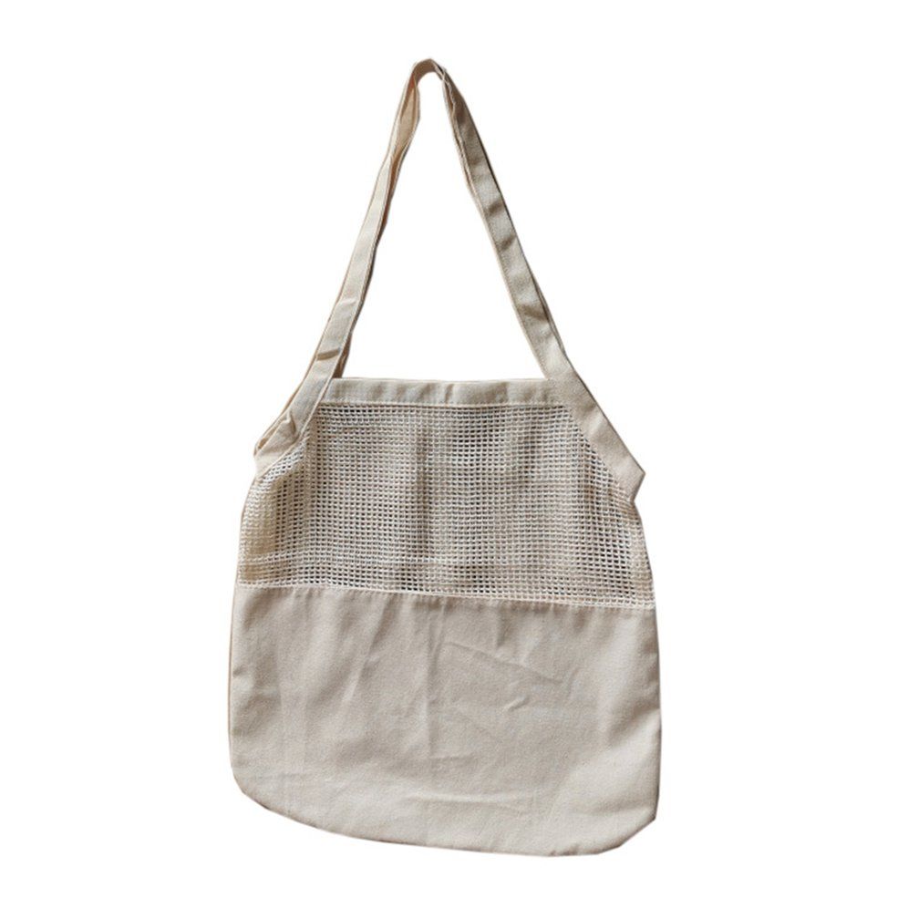 Fruit And Vegetable Net Bag High-capacity Storage Bag Supermarket Shopping Bag - white