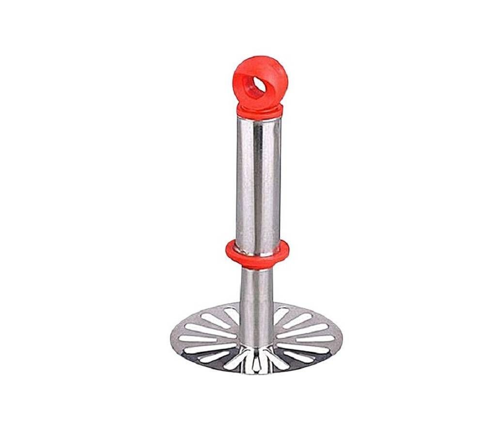 Stainless Steel Potato Masher - Red and Silver