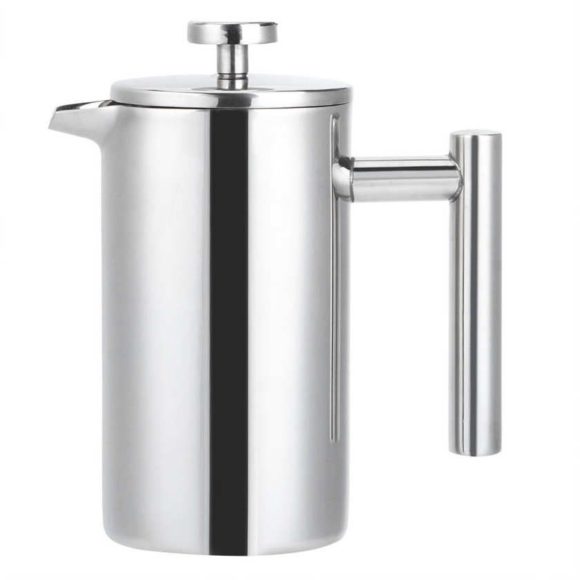 350ml Double-Deck Stainless Steel Press Coffee Maker Thermal Insulated Tea Pot Kettle