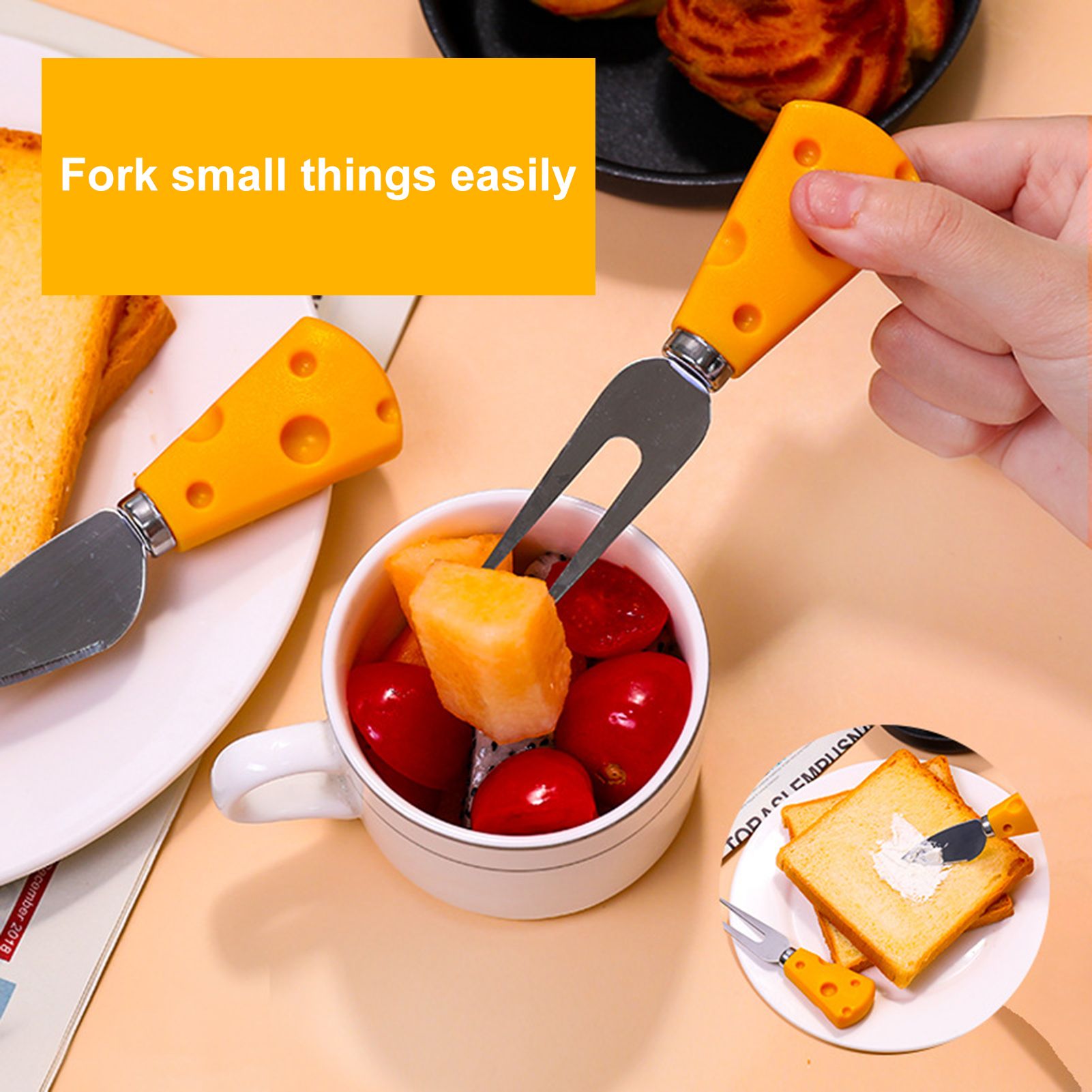 Cheese Shaver Sharp Cheese Slicer Cutter Spreader Fork