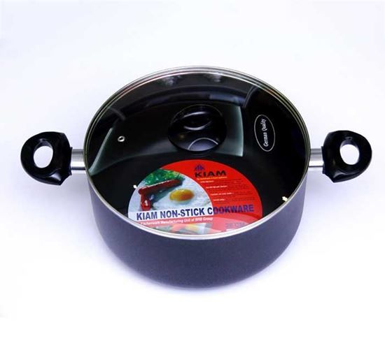 Kiam Nonstick Casserole with Glass Cover - 24cm