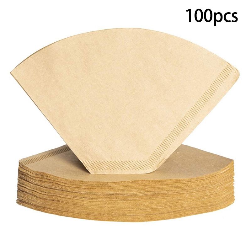 Individual 100Pcs Coffee Filters Disposable Cone Paper Coffee Filter Natural Unbleached Filter 4-6 Cup for Pour Over Coffee Makers Exquisite Product