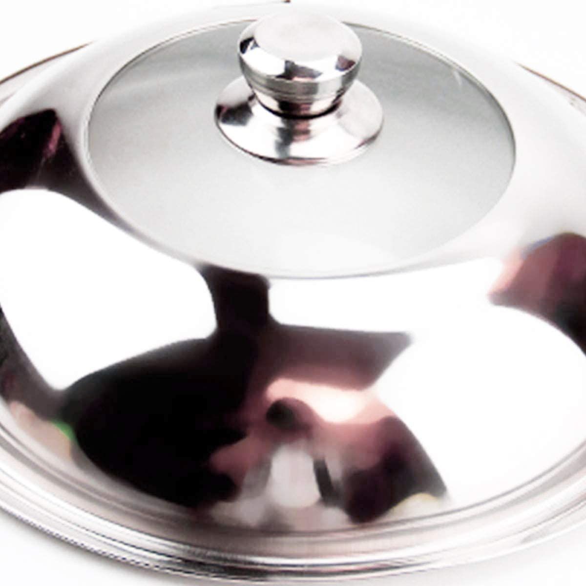 Stainless Steel Casserole Stockpot Induction Base Large Deep Stock Pot Glass Lid