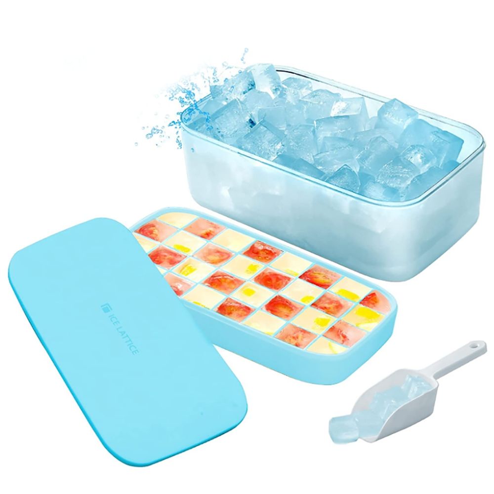 Refrigerator Freeze Ice Square Mold,Household Icebox,Large Ice Square Box,Silicone Ice Storage Box,Ice Making Artifact