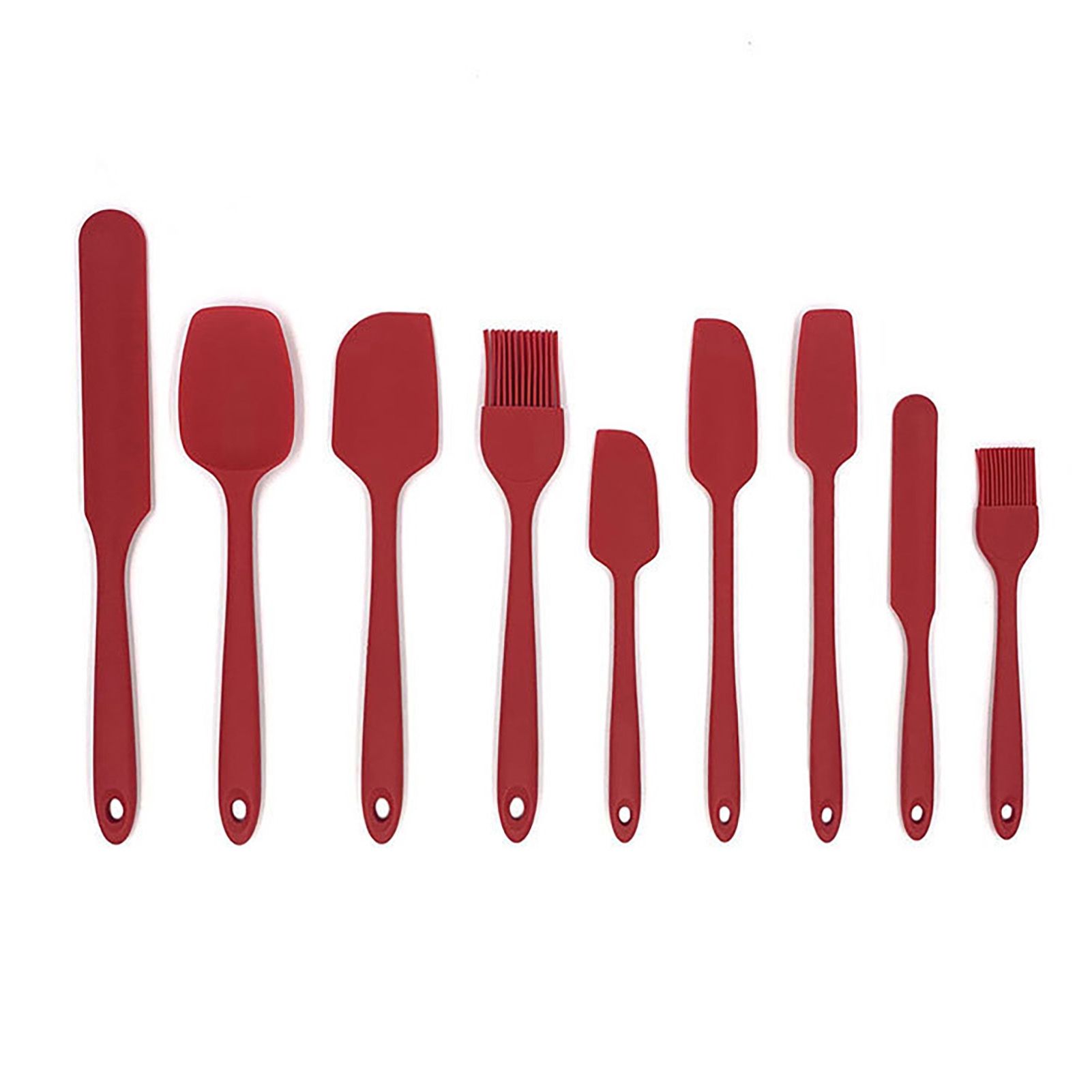 9Pcs/Set Silicone Kitchenware Cream Spatula Baking Cooking Tools Oil Brush Kit