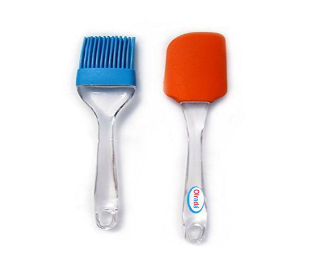 Silicone Spatula And Pastry Brush Set (Multicolour)