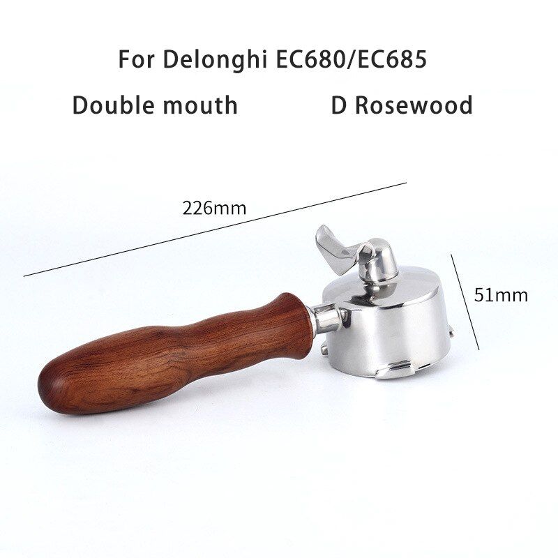 Double Mouths 51 Coffee Bottomless Portafilter Filter For Delonghi 680/685 Coffee Machine Accessories Barista
