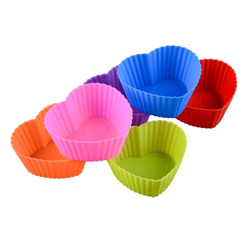 SJ 12pcs Silicone Bakeware Muffin Mold 3d Cake Decorating Tools Silicone Molds for Baking Shape Cake Muffin Mold Tray