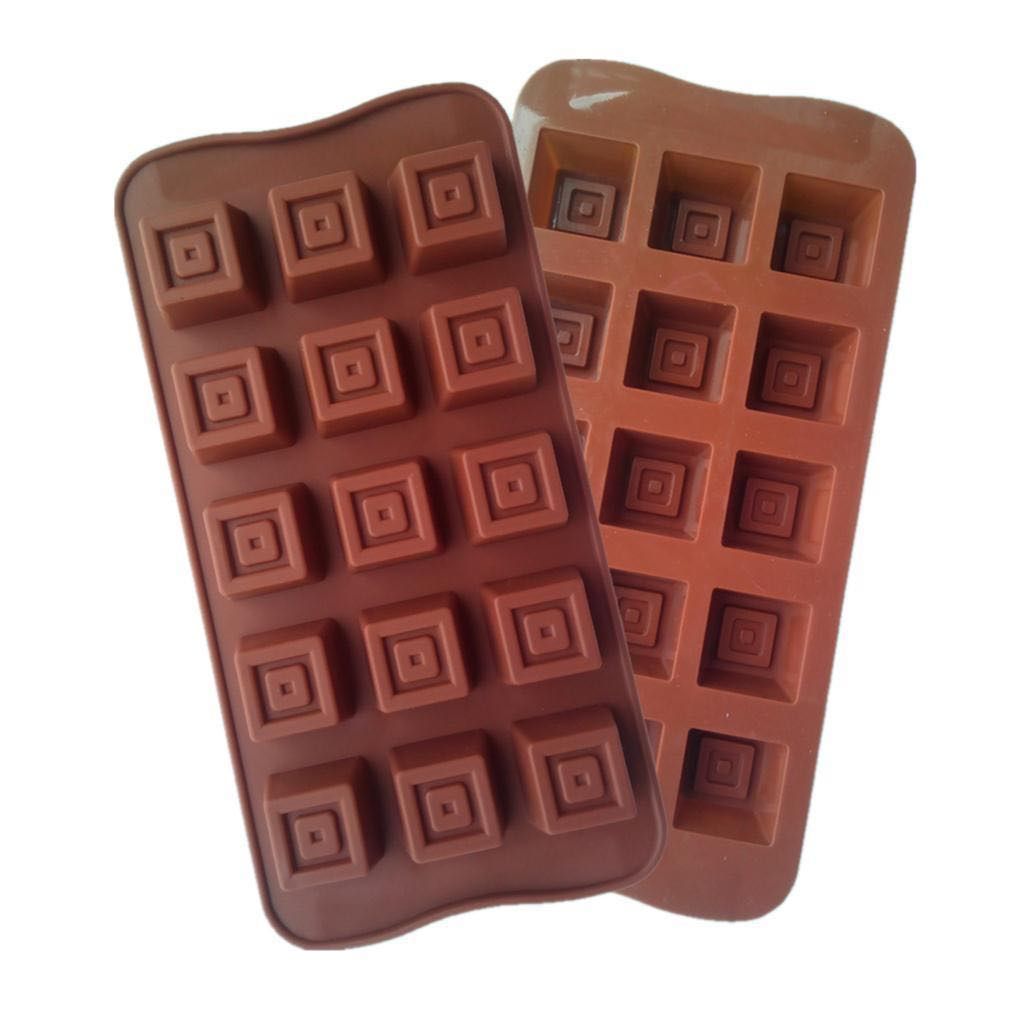 Square Box Shape Silicone Chocolate Bar Mould - 15 holes
