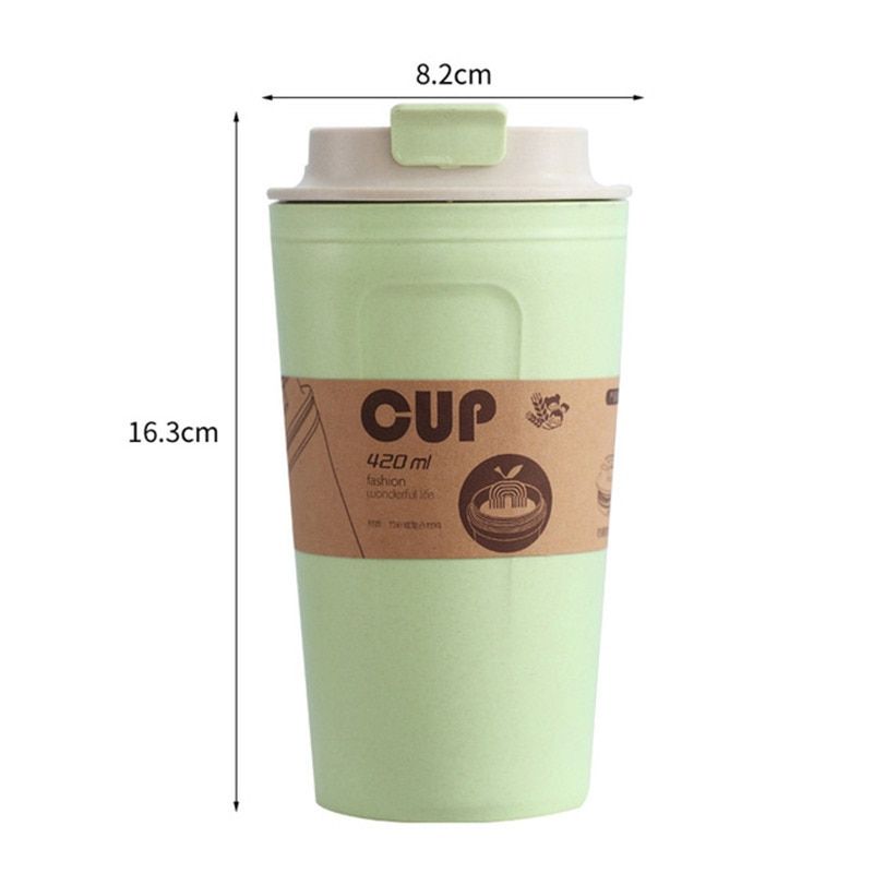 rtable Practical Reu Bamboo Fiber Coffee Cups Eco Friendly Non-slip Solid Travel Car Mugs Useful Outdoor 420ml