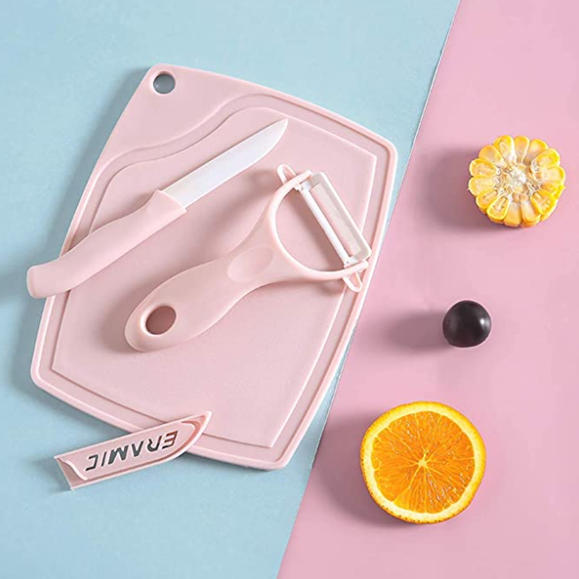 Advanced Set Ceramic Fruit Peeler Picnic Small Kitchen Cutting Board Fruit and Vegetable Peeler 3pcs