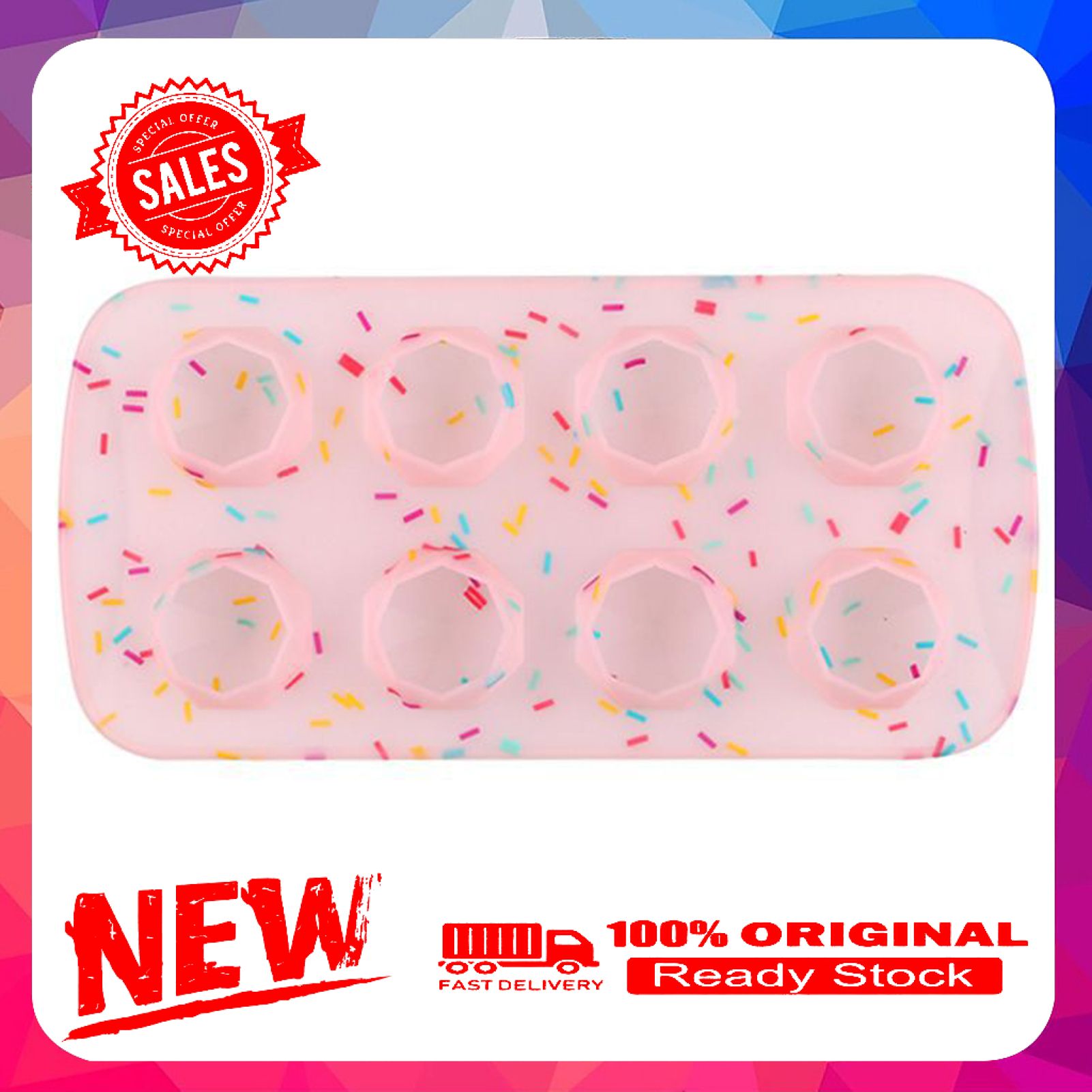 Ice Cube Maker Eco-friendly Anti-deform Silicone Ice Candy Mold Tray for Home