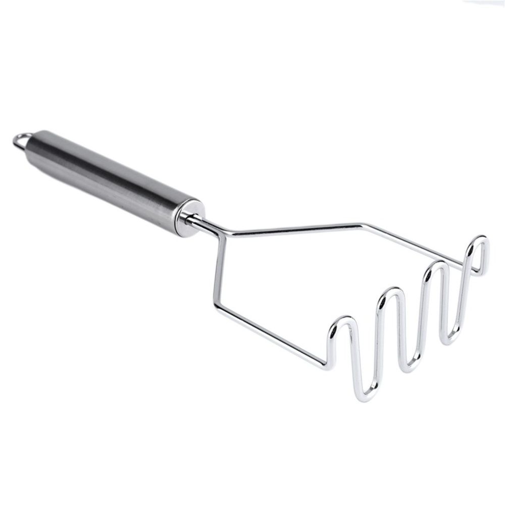Kitchen Stainless Steel Potato Egg Masher Ricer Vegetable Fruit Crusher Tool Silver