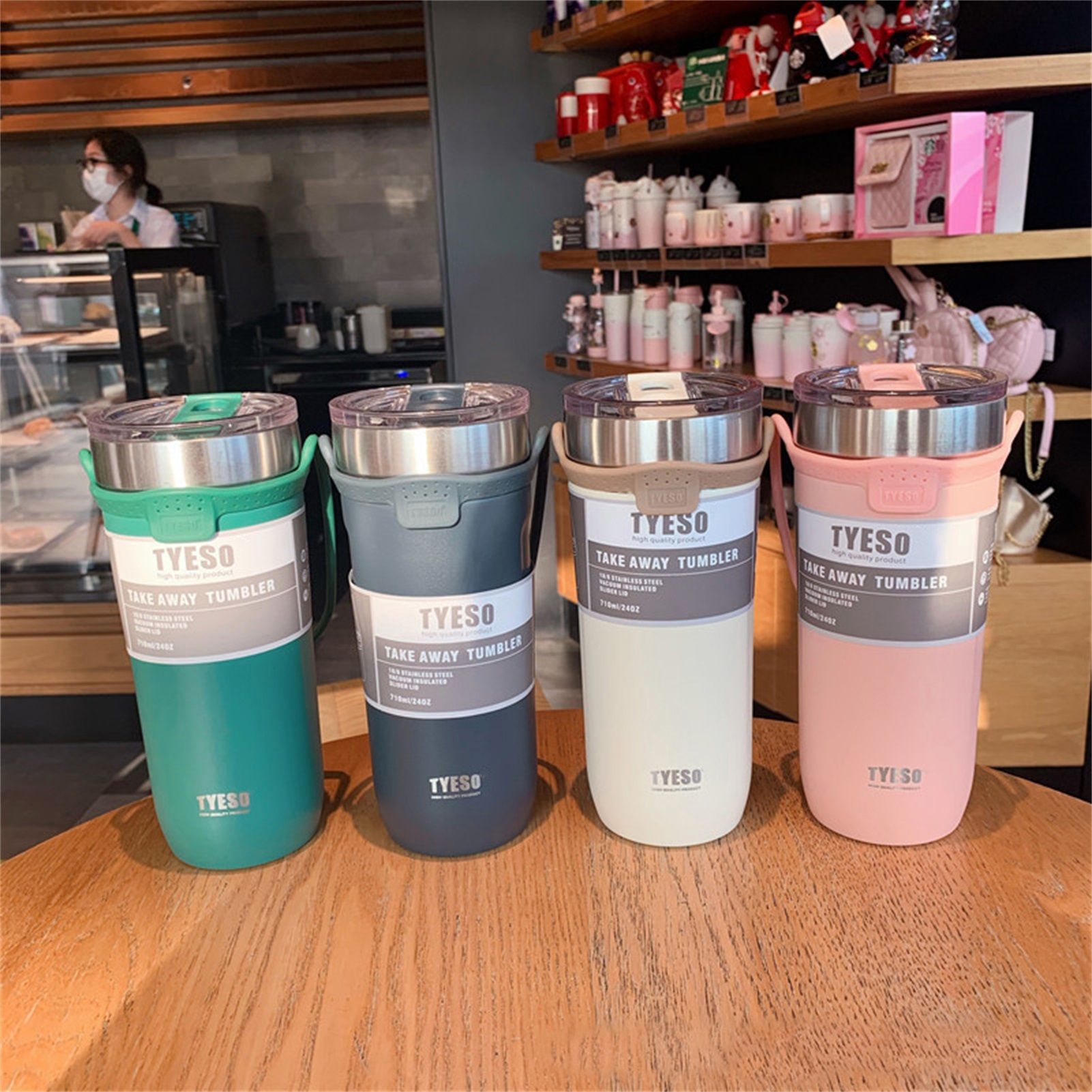 Coffee Cup One-handed Drinking Eye-catching Thicken Water Cup