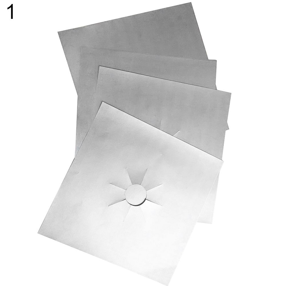 4Pcs Reusable Gas Stove Burner Cover Protector Mat Heat Resistant Non-Stick Pad
