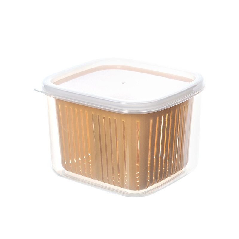Panda Online 300mL Fresh-keeping Box Sealed Box Draining Storage Box Kitchen Refrigerator Fruit Vegetable Drain Crisper Storage Containers With Lid