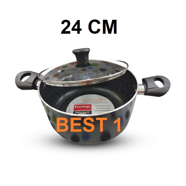 Prestiege Deluxe Granite Casserole with Glass Cover 24 CM (INDUCTION)