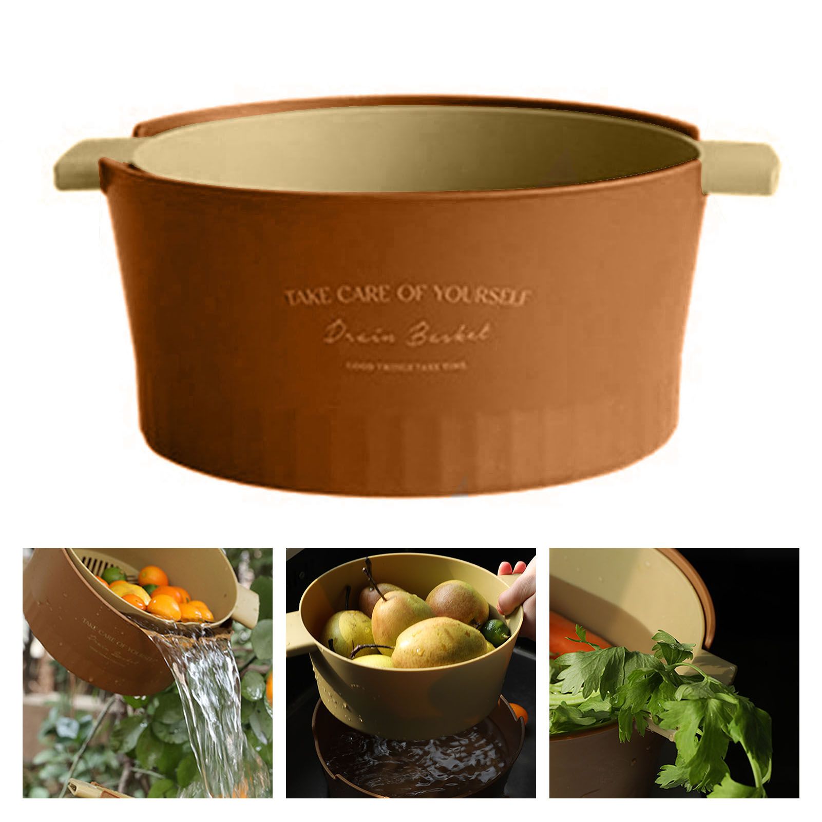 Strainer Bowlnimalist Design Easy to Clean Double-Layer Colander Basket
