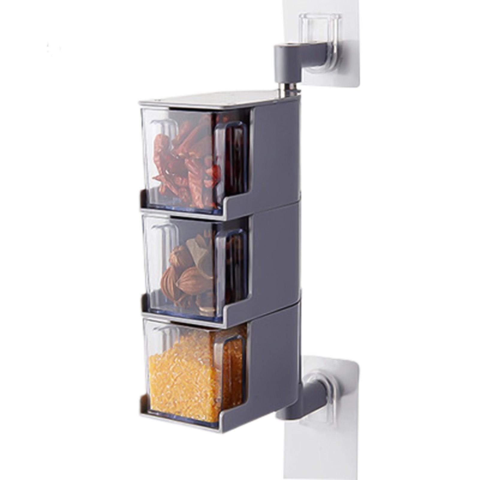 Seasoning Storage Box Rotale Multi-layer ABS Kitchen Spice Jar