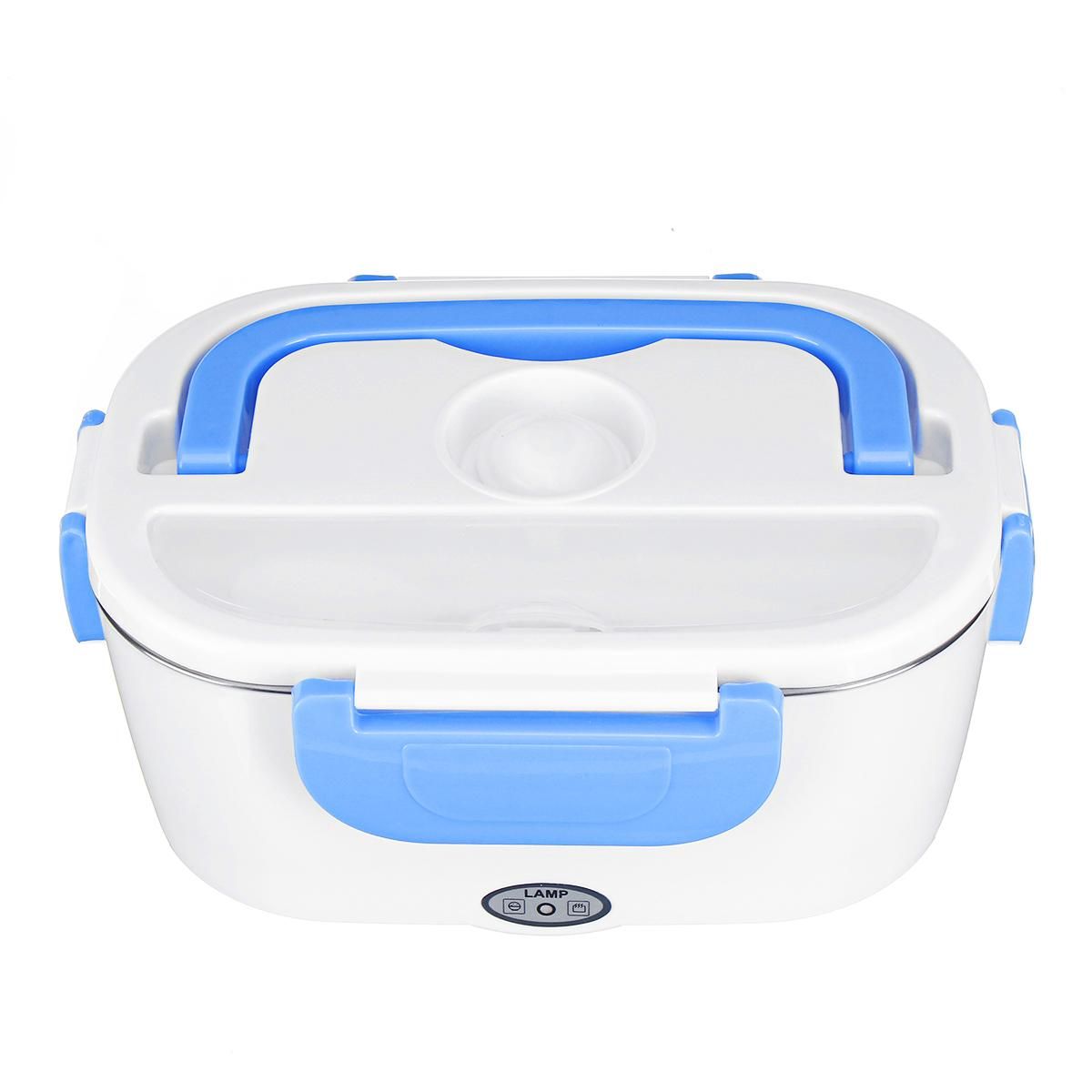 220V 1.05L Portable Car Heated Lunch Box Kitchen Travel Food Warmer Euro Power Plug - Blue (blue)