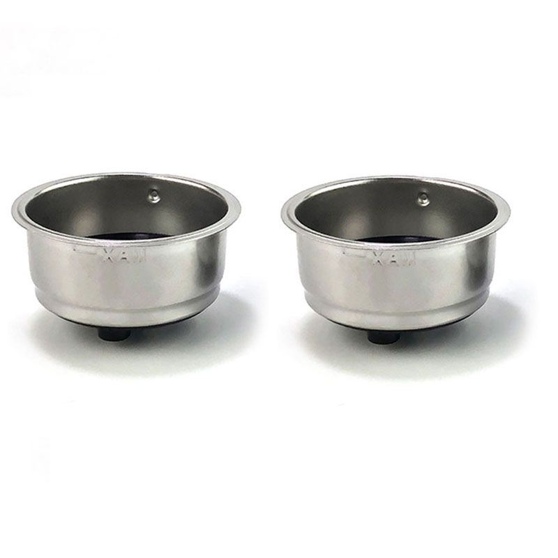 Friendly Detachable Stainless Steel Coffee Filter Basket Strainer Coffee Machine Accessories for Home Office(Double Cup)