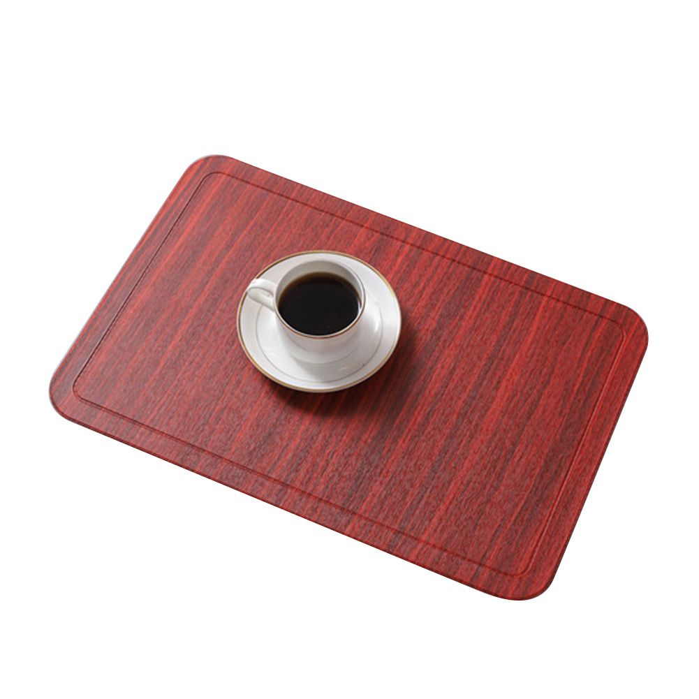 45x30cm Faux Leather Antiskid Bowl Dish Placemat Heat Insulated Dinner Table Mat