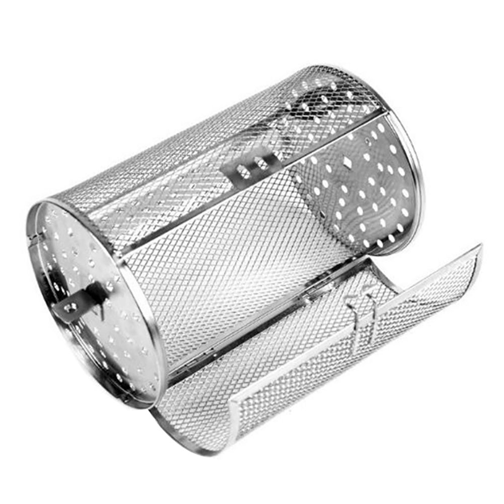 Stainless Steel BBQ Grill Oven Rotated Roaster Drum Peanut Coffee Beans Basket