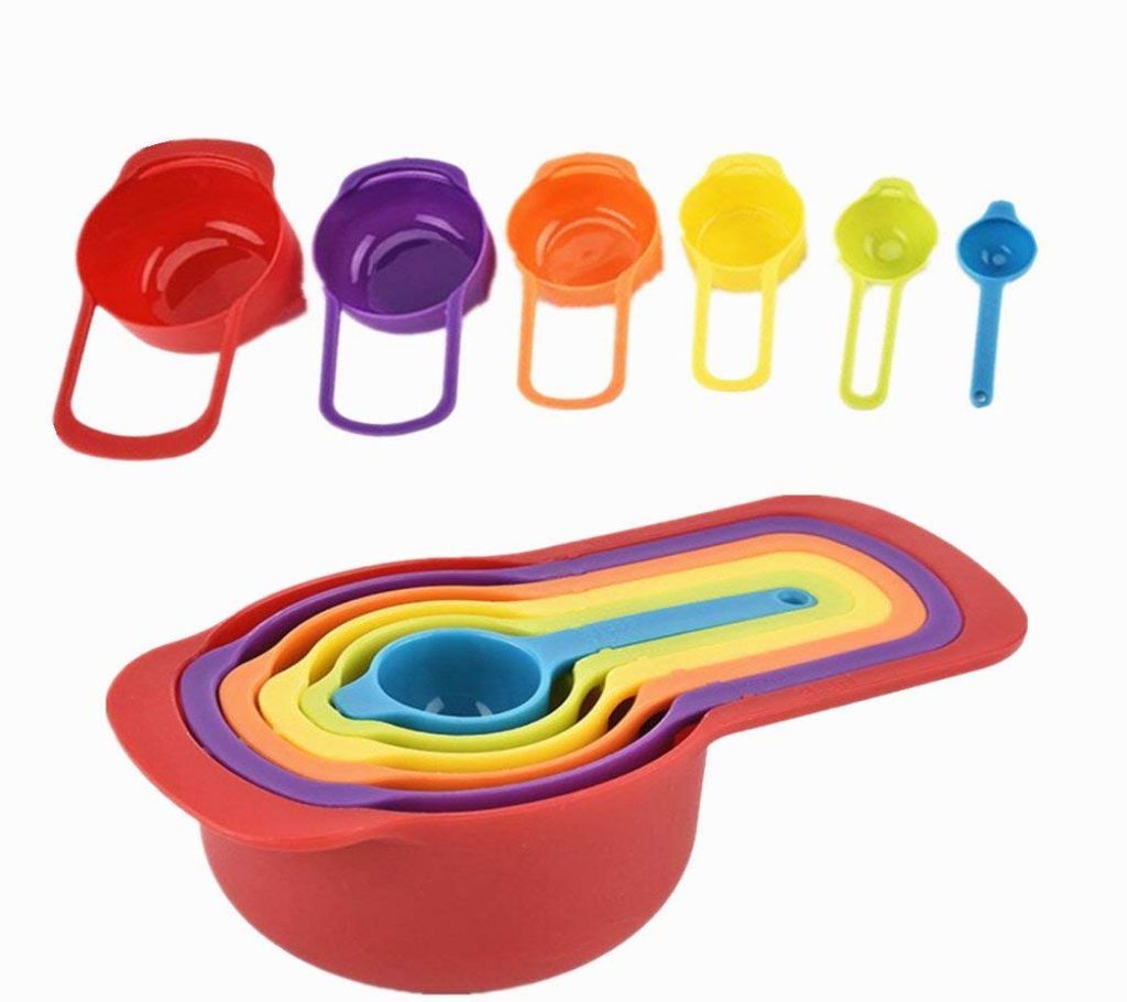 6 Pcs Multi Sizes Rainbow Colorful Measuring Spoon set