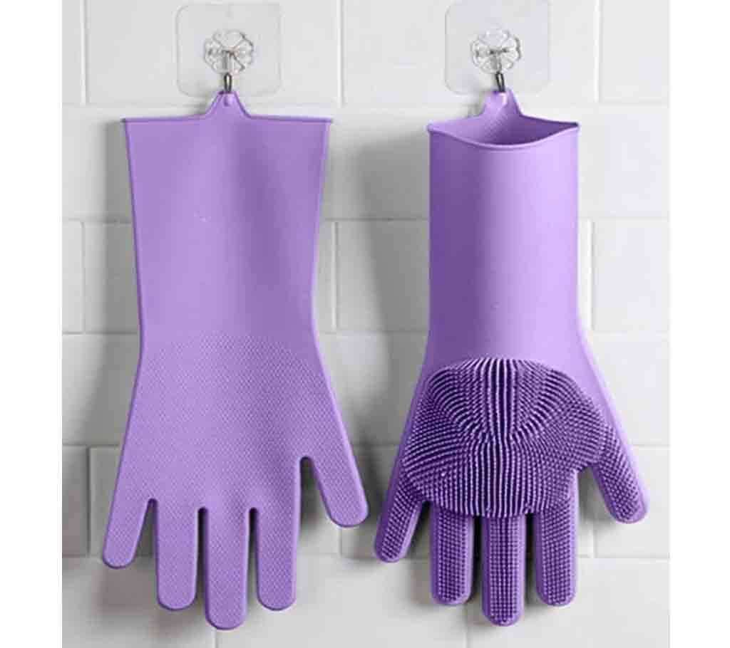 Original Silicon Kitchen Hand Gloves - Purple
