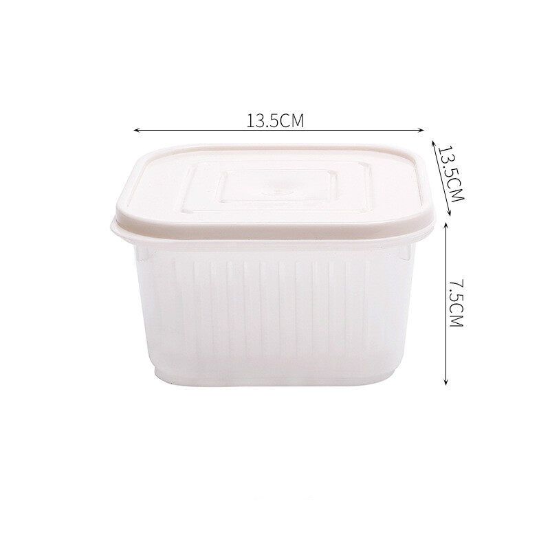 Panda Online Creative Round Drain Sealed Box For Ginger Garlic Onion Refrigerator Crisper Debris Fridge Storage Box Tray Kitchen Organizer