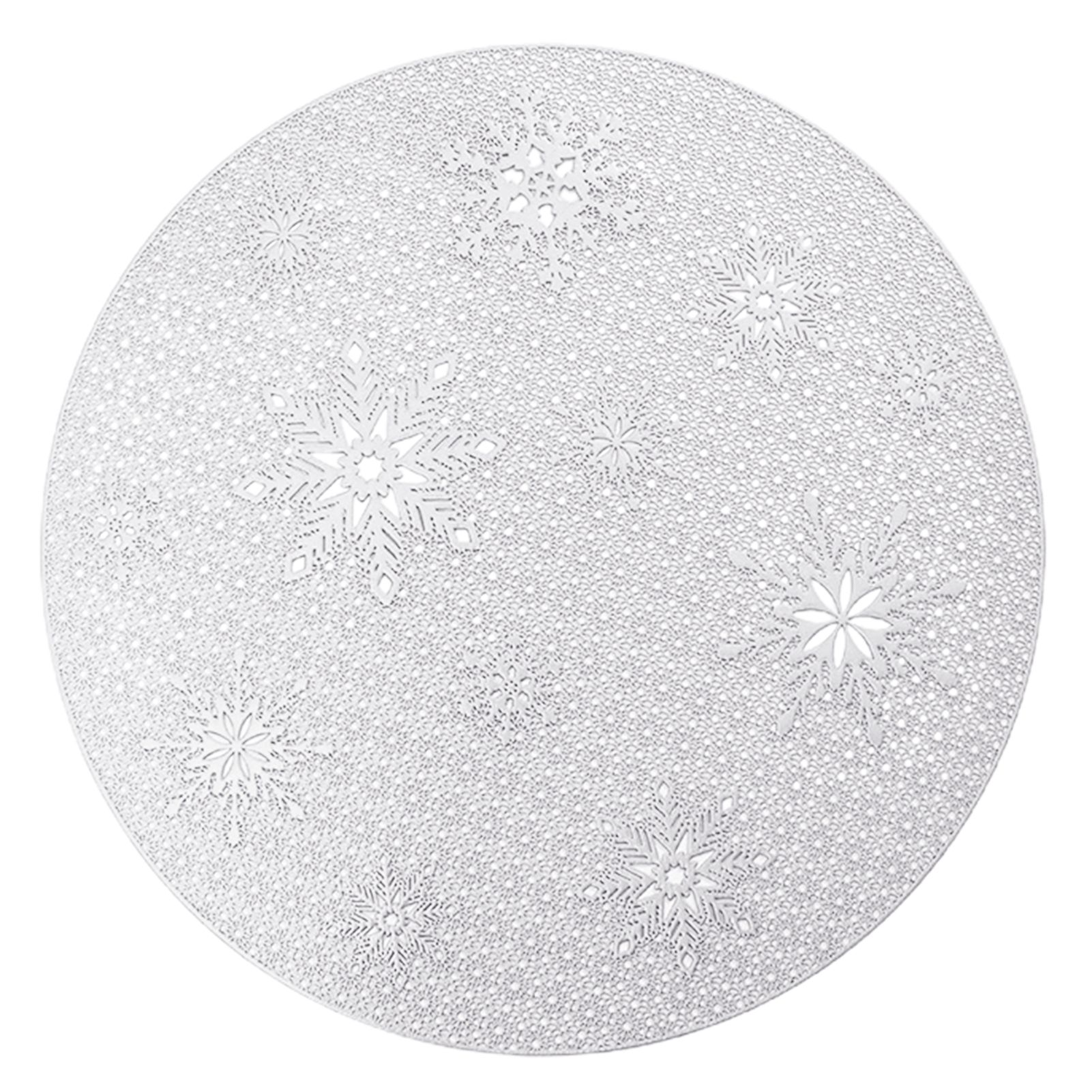Place Mat Hollow Snowflake Pattern Heat-Resistant PVC Food Serving Coaster for Kitchen