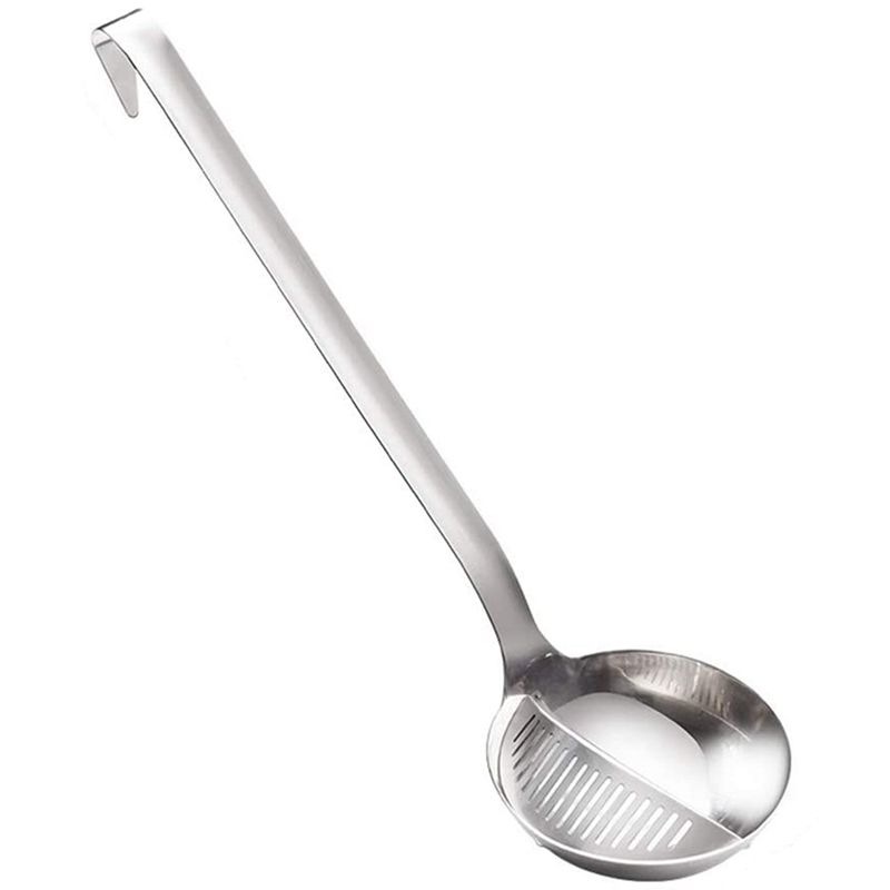 Stainless Steel Spoon Skimmer & Ladle,Slotted Soup for Hotpot Filter Kitchen Tool,Unique & Comfortable Grip