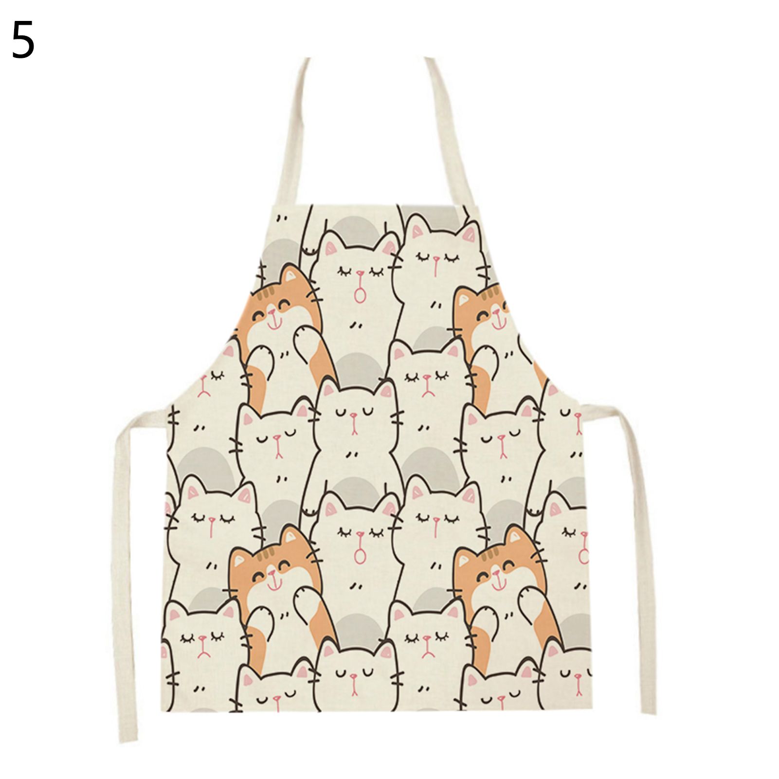 Bib Apron Soft Texture Assorted Lovely Printed Kitchen Long Bib