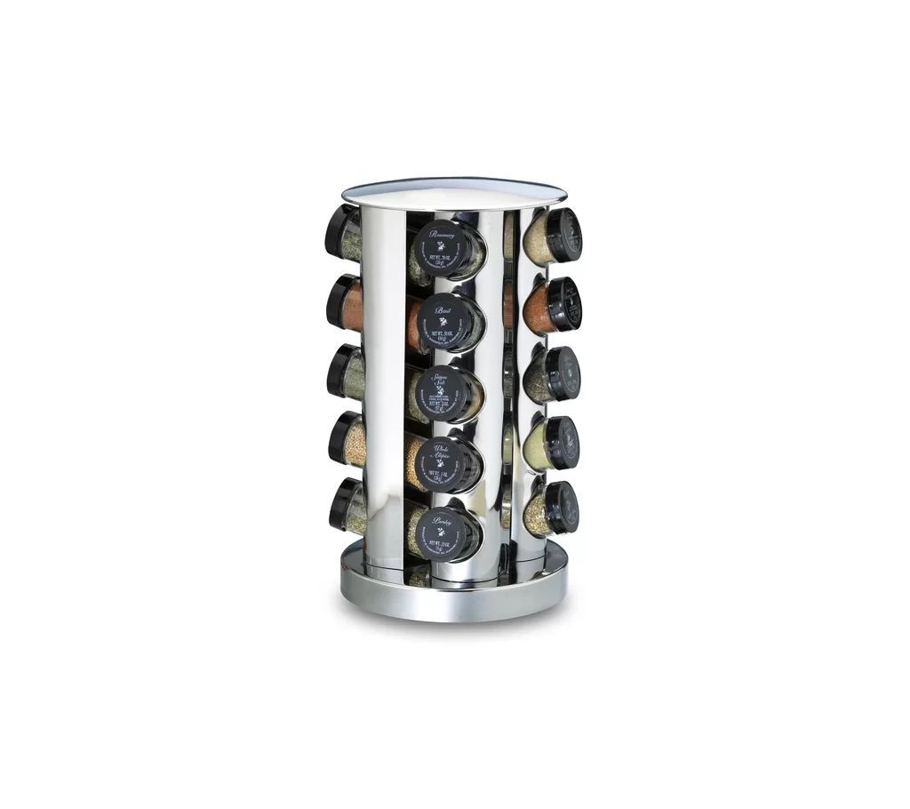 SS Rotating Spice Rack with 20 Spice Jars