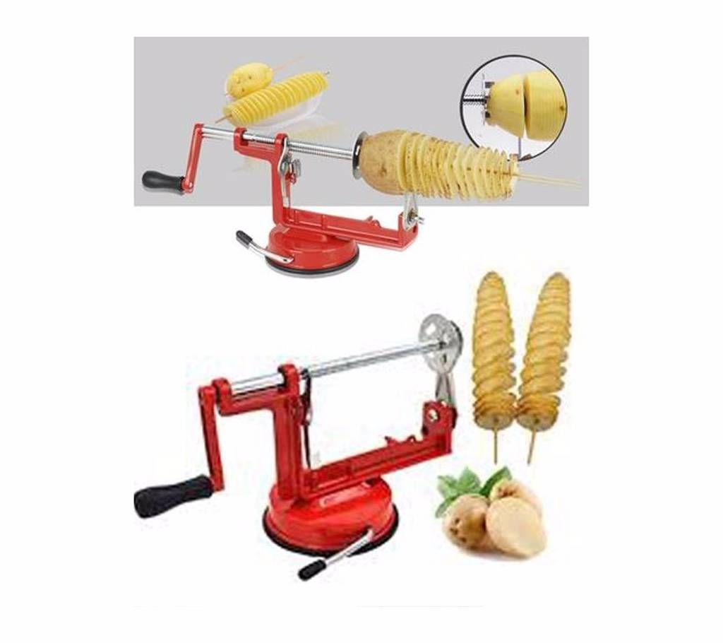 EECOO Stainless Steel Hand Crank Manual Spiral Potato Chips Twister Cutter Suction Base Kitchen Tool,Potato Twister