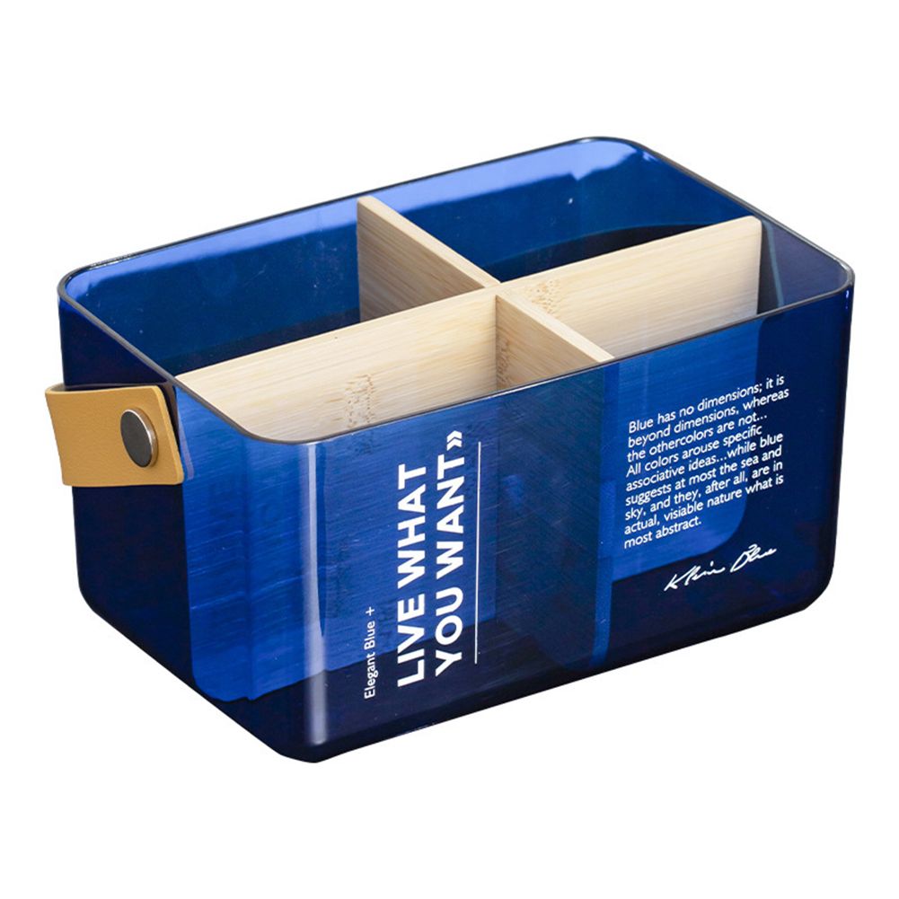 GC Desktop Storage Box With Handle Transparent Multifunctional Dust-proof Large-capacity Storage Rack color:Transparent