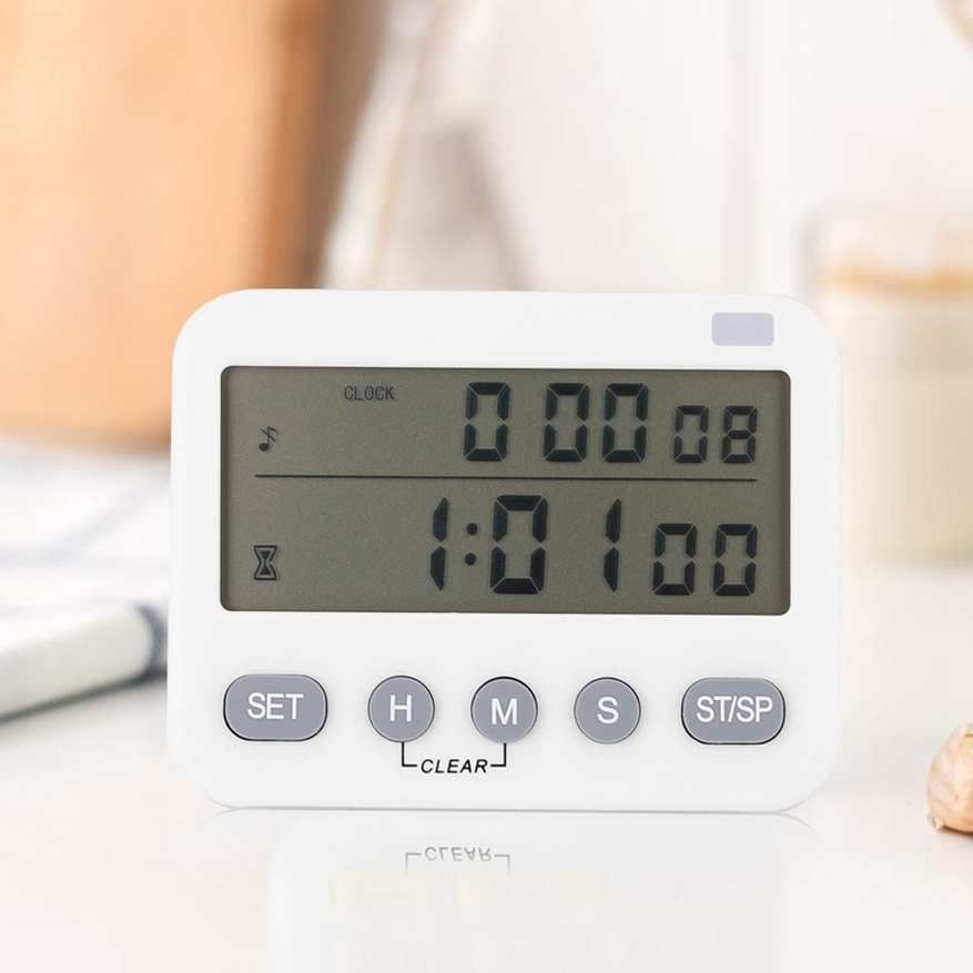 Kitchen Cooking LCD Digital Timer Count Down Up Mute Vibration Alarm Clock