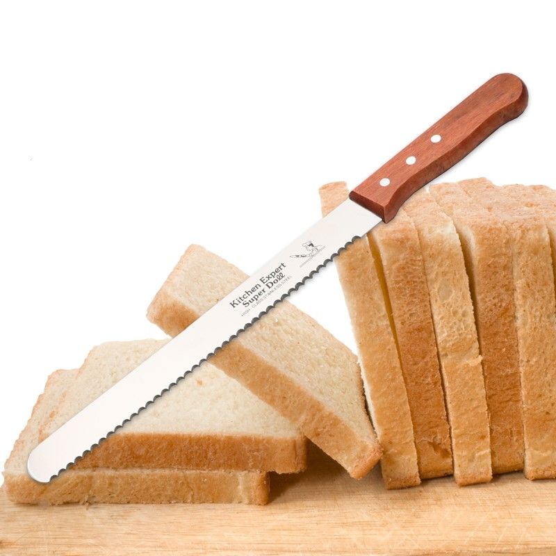 Bread Cutter & Knife Wooden 14 inches-1Pcs