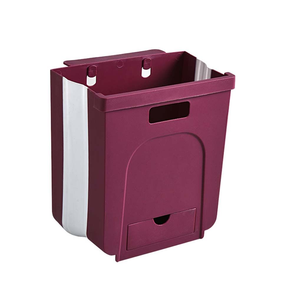 Kitchen Drawer Hanging Collapsible Garbage Waste Bin Storage Cabinet Trash Can