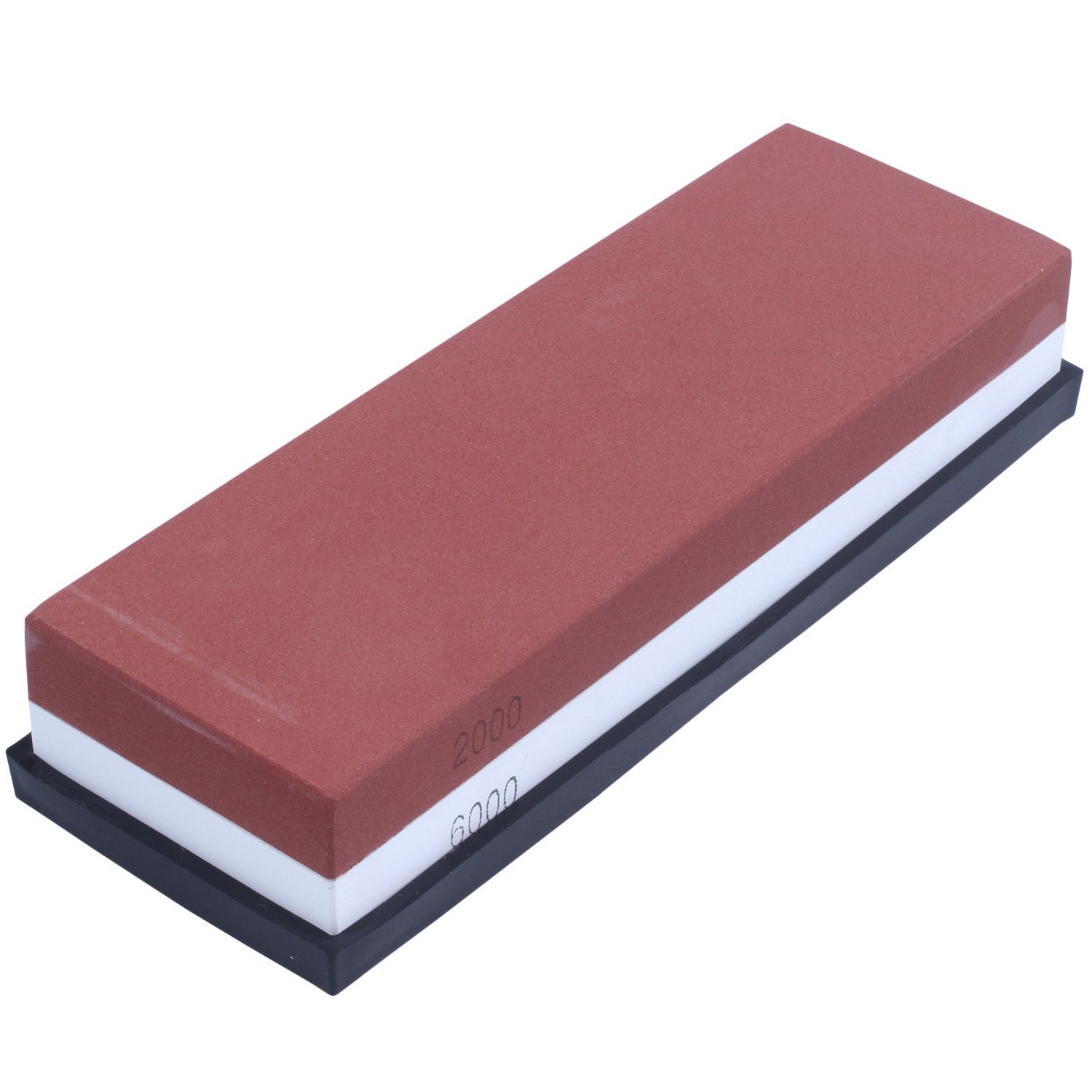 Whetstone Knife Sharpener, Professional Sharpening Stone 2000/6000 Girt Water Stone For Knives - White & Brown