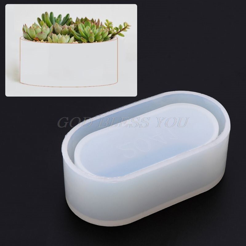 Long Ellipse Flowerpot Silicone Mould Storage Box DIY Handmade Making Crafts Crystal Epoxy Mold Epoxy Resin For Jewelry Making