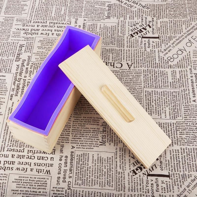 Flexible Rectangular Soap Making Molds Soap Silicone Mold 1200 Ml Rectangle Silicone Soap Mold With Lid DIY Tool Baking Cake Ice Chocolate
