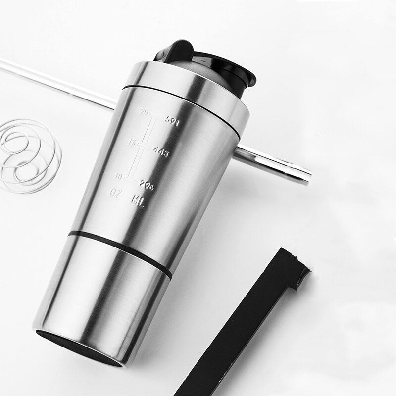 26OZ Detachable Whey Protein Powder Sports Shaker Bottle For Water Bottles Gym Nutrition Blender Cup 304 Stainless Steel Mixer
