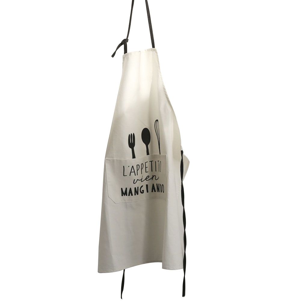 Fashion Letter Print Cotton Antifouling Aprons Pocket Tool for Kitchen Cooking