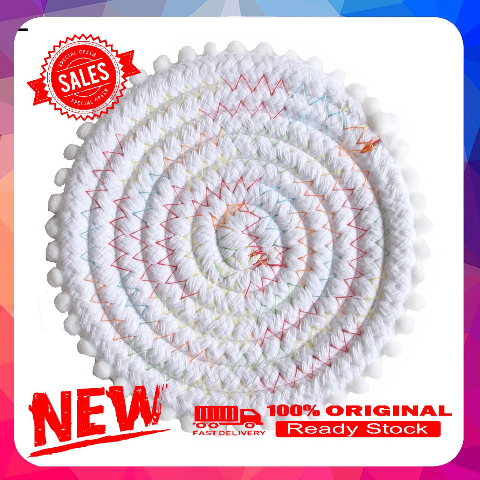 Coaster Eco-friendly Wear Resistant Cotton Rope Heat-insulated Placement Mat for Home