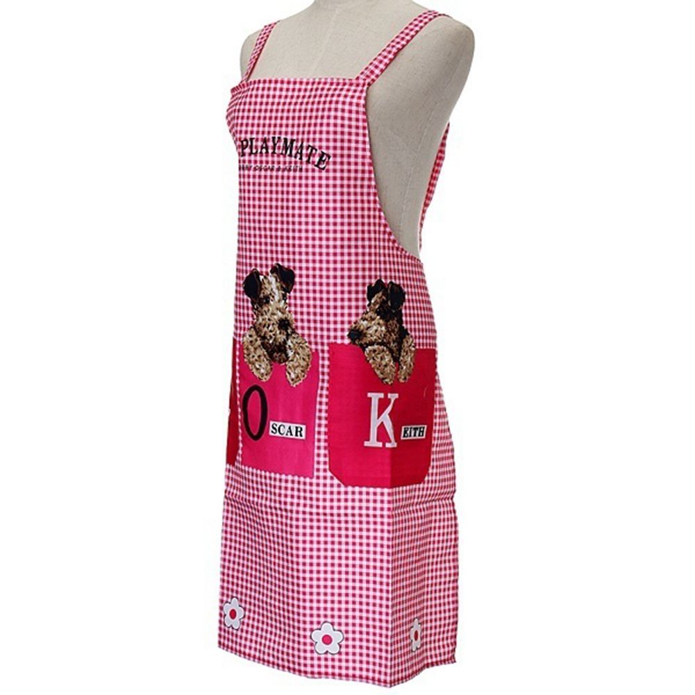 Cute Pet Dog Apron Waterproof Sleeveless Pocket Overalls Kitchen Dress Smock