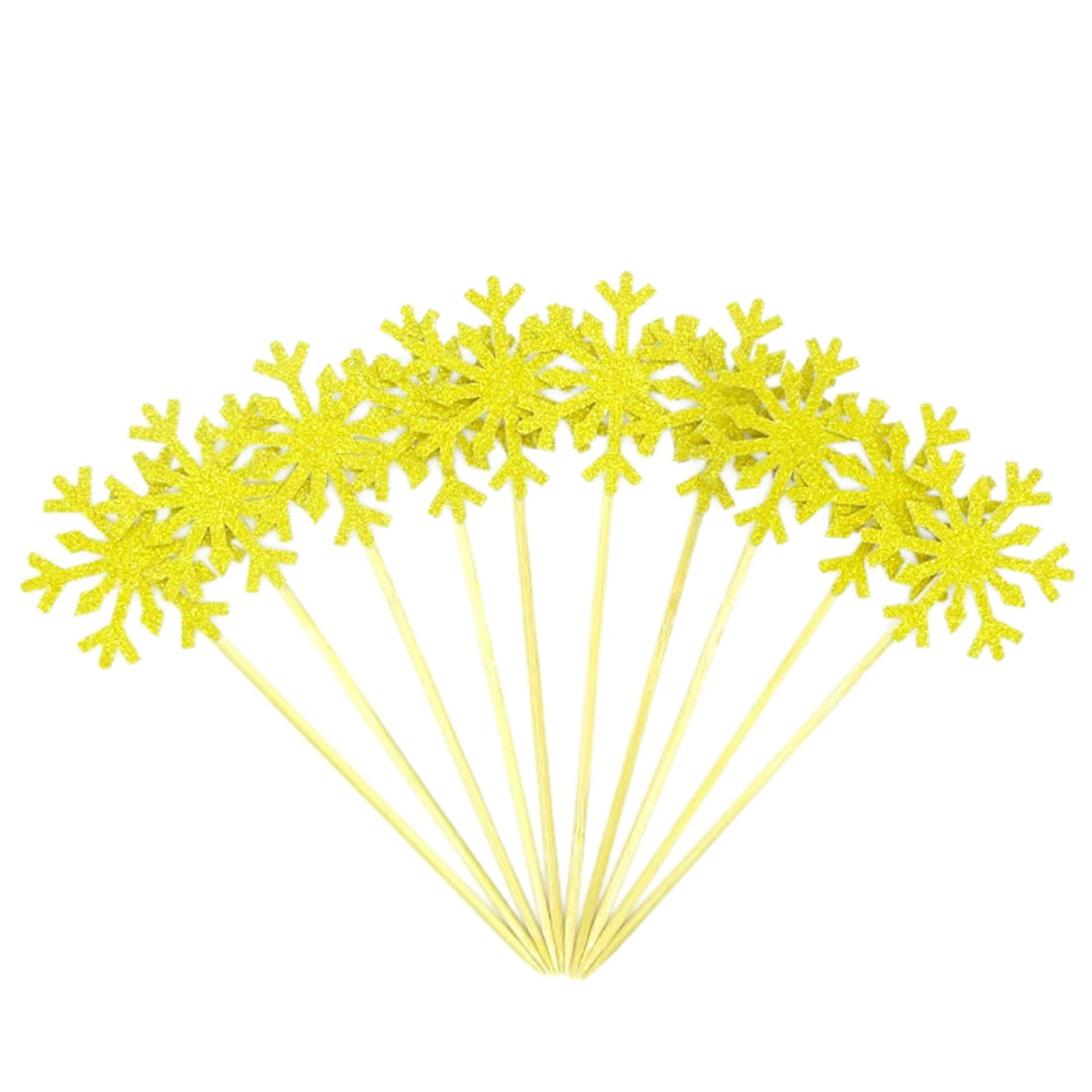 Cake Topper Glitter Merry Christ Snowflake Cupcake Topper