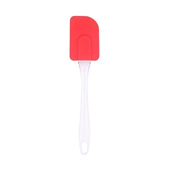 Plastic Handle Silicone Spatula – Red and Silver